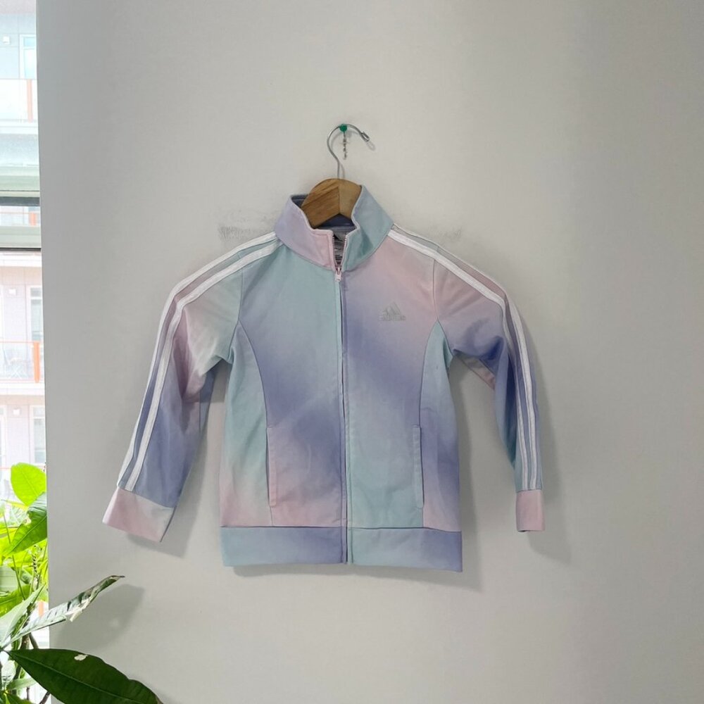 Adidas Girl's Pink & Blue Track Jacket Size 6